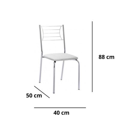 Kit 4 Cadeiras Nanda Cromada Branco