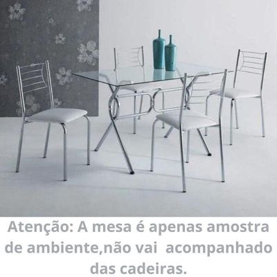 Kit 4 Cadeiras Nanda Cromada Branco
