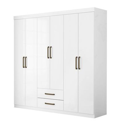 Guarda Roupa Infantil Elissa 6 Portas Carioca Móveis Branco