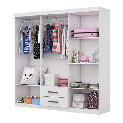 Guarda Roupa Infantil Elissa 6 Portas Carioca Móveis Branco