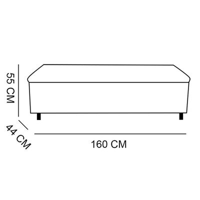 Calçadeira Recamier Baú Queen 1,60M Suede Azul Marinho
