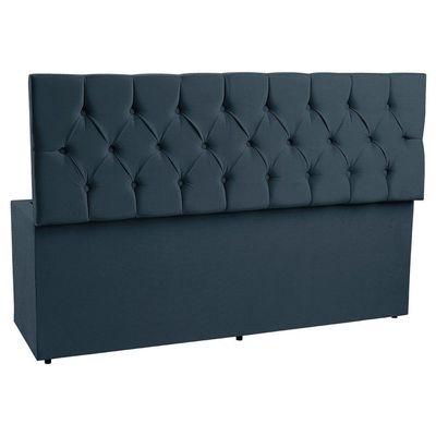 Calçadeira Recamier Baú Queen 1,60M Suede Azul Marinho