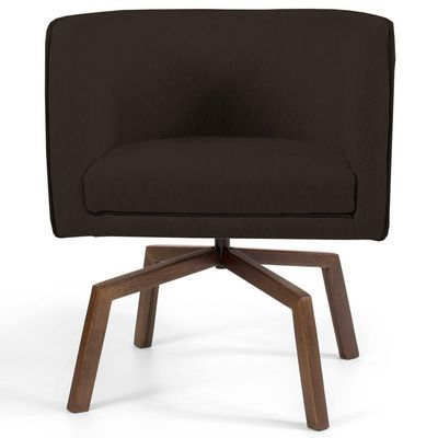 2 Poltronas Base Ka Madeira Betina C-34 Marrom Domi