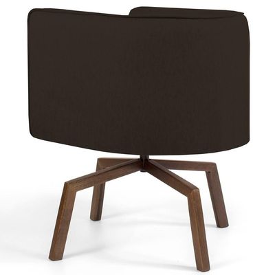 2 Poltronas Base Ka Madeira Betina C-34 Marrom Domi