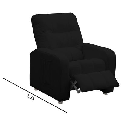 Poltrona Do Papai Reclinável Turim Corino Preto - Speciale