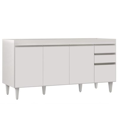 Balcão Gabinete 160Cm 4 Portas Arkansas Branco