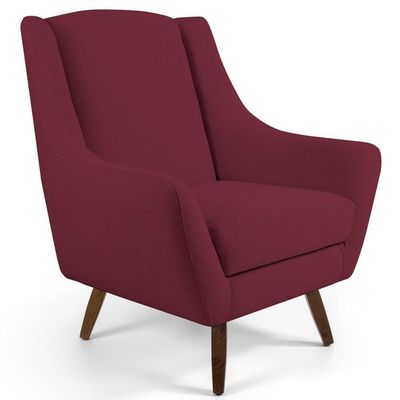 Kit 02 Poltronas Juliet Pés De Madeira B-278 Marsala