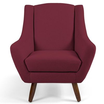 Kit 02 Poltronas Juliet Pés De Madeira B-278 Marsala