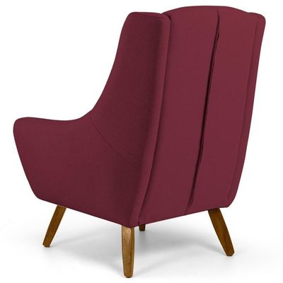 Kit 02 Poltronas Juliet Pés De Madeira B-278 Marsala