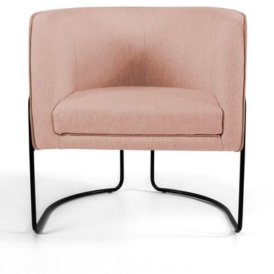 Kit 2 Poltronas Decorativas Base Aço Betina C-105 Rosê