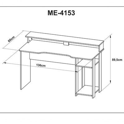 Mesa Para Computador Gamer Me4153 Preto Vermelho