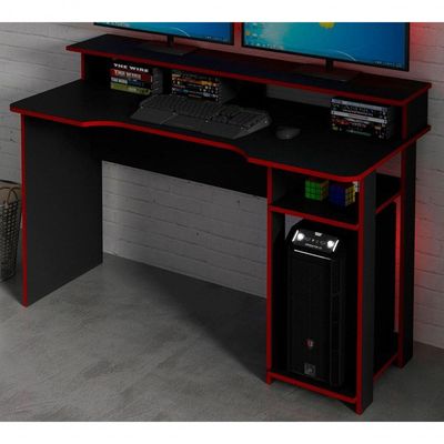 Mesa Para Computador Gamer Me4153 Preto Vermelho