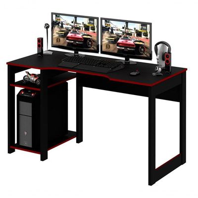 Mesa Para Computador Gamer Me4152 Preto Vermelho