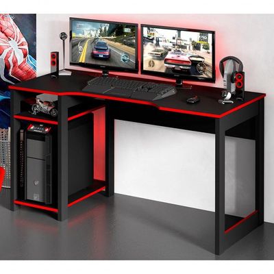 Mesa Para Computador Gamer Me4152 Preto Vermelho