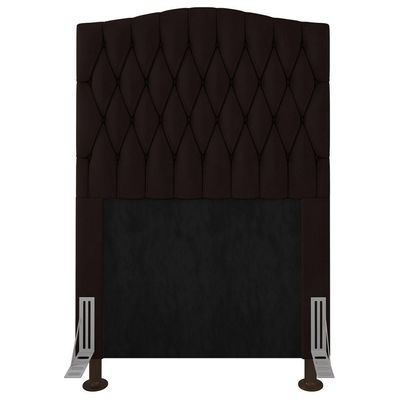 Cabeceira Estofada Box Solteiro Greta 90cm Com Frame Marrom