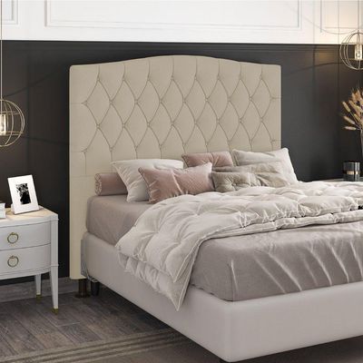 Cabeceira Estofada Box Casal Queen Size 160cm Com Frame Bege