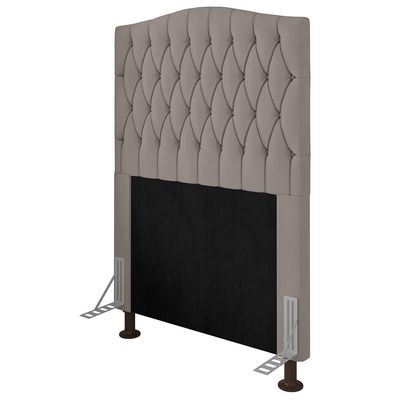 Cabeceira Estofada Box Solteiro Greta 90cm Com Frame Bege
