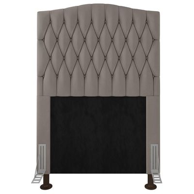 Cabeceira Estofada Box Solteiro Greta 90cm Com Frame Bege