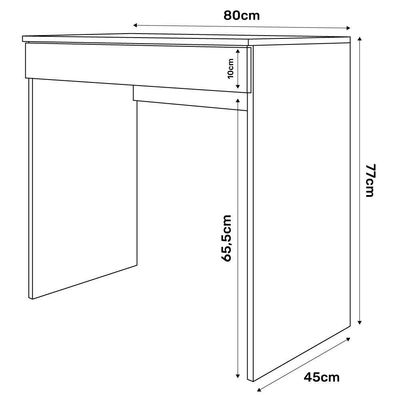Mesa Escrivaninha Bp 100% Mdf 80cm Com 01 Gaveta Preto