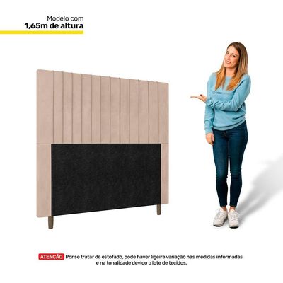 Cabeceira Cama Box Casal Nala 140cm Suede Bege