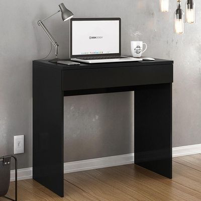 Mesa Escrivaninha Bp 100% Mdf 80cm Com 01 Gaveta Preto