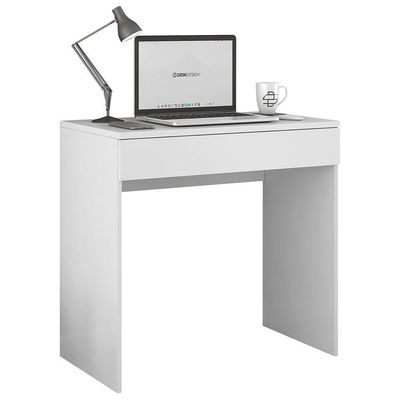 Mesa Escrivaninha Bp 100% Mdf 80cm Com 01 Gaveta Branco