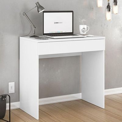 Mesa Escrivaninha Bp 100% Mdf 80cm Com 01 Gaveta Branco