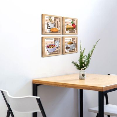 Quadro Cozinha Café Padaria Copa 20X20Cm Kit 4 Un Mel