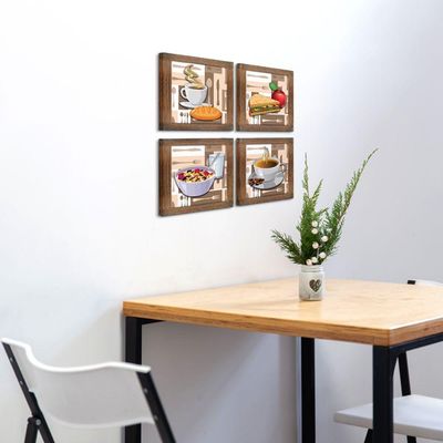 Quadro Cozinha Café Padaria Copa 20X20Cm Kit 4 Un Ypê