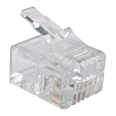 Plug Modular RJ-11 6X4 para Cabo de Telefone