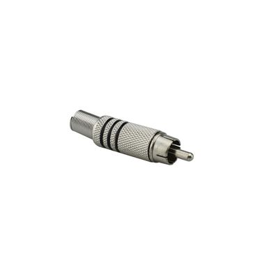 Plug Especial RCA Metalico Preto com Mola