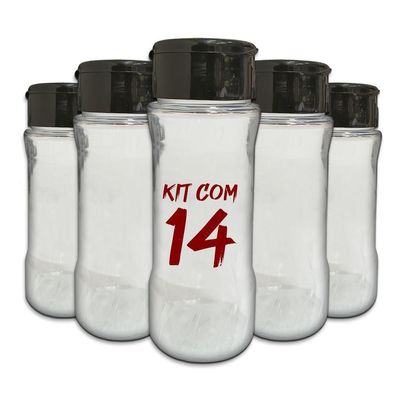 Pote Tempero Kit 14 Potes+24 Etiquetas Adesivas Transparente