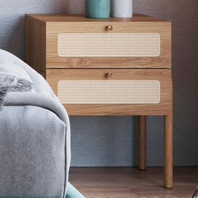 Mesa De Cabeceira 2 Gavetas Palhinha Hanover Artesano