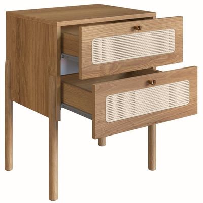Mesa De Cabeceira 2 Gavetas Palhinha Hanover Artesano