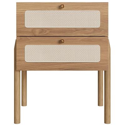 Mesa De Cabeceira 2 Gavetas Palhinha Hanover Artesano