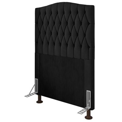 Cabeceira Estofada Box Solteiro Greta 90cm Com Frame Preto