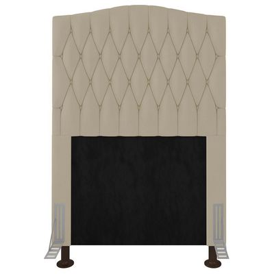 Cabeceira Estofada Box Solteiro Greta 90cm Com Frame Bege