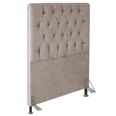 Cabeceira Estofada Box Solteiro Diamond 90cm Com Frame Bege
