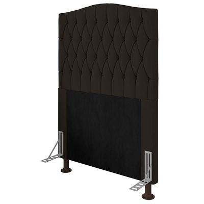 Cabeceira Estofada Box Solteiro Greta 90cm Com Frame Marrom