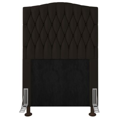 Cabeceira Estofada Box Solteiro Greta 90cm Com Frame Marrom