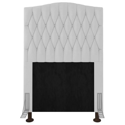 Cabeceira Estofada Box Solteiro Greta 90cm Com Frame Branco
