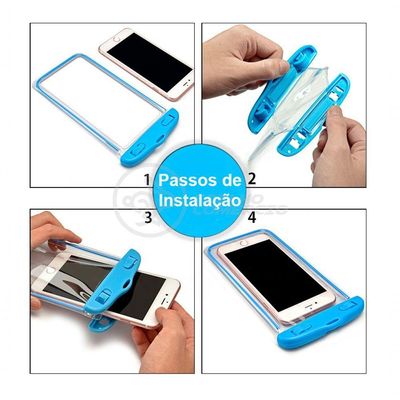 Capa Bolsa A Prova Dágua Impermeável Universal Para Celular - Amarelo