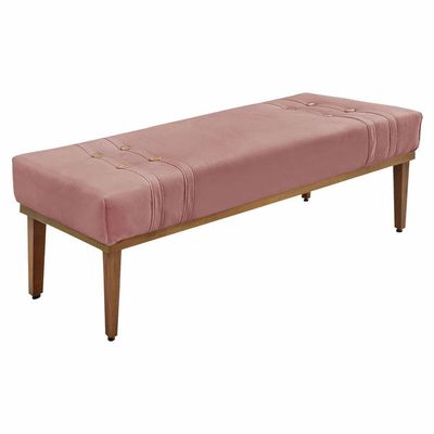 Calçadeira Recamier Queen 1,60m Gênova Veludo Rosa