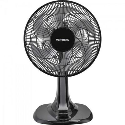 Ventilador de Mesa 30 CM com 6 PAS 220V Turbo 6 PRETO/CINZA Ventisol