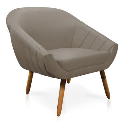 Kit 01 Namoradeira 02 Lugares e 02 Poltronas Giovana Suede Marrom Rato Castanho