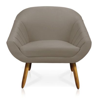 Kit 01 Namoradeira 02 Lugares e 02 Poltronas Giovana Suede Marrom Rato Castanho