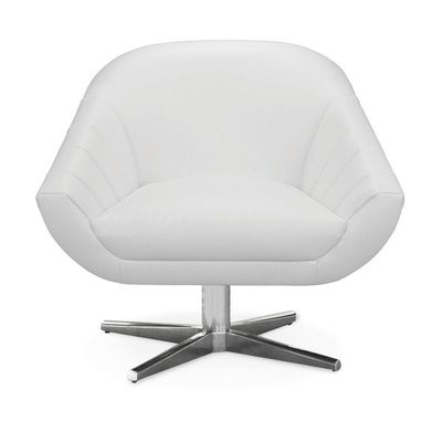 Poltrona Giratória Giovana Corino Branco Base Cromada