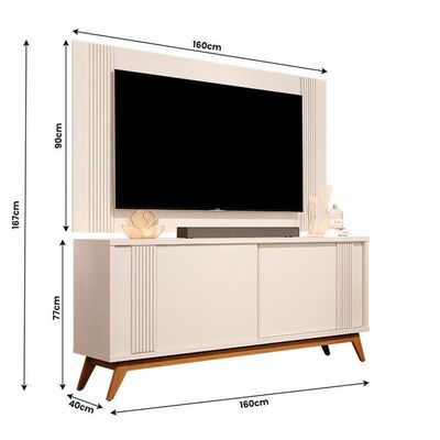 Painel 5225 Com Bancada 5499 Portas Correr Perola