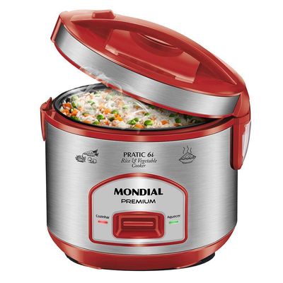 Panela Elétrica Mondial Pratic 6I Vermelho/Inox 127V 110