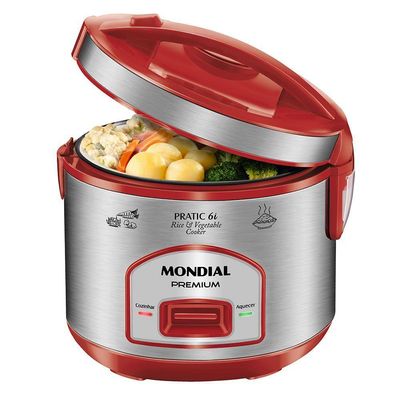 Panela Elétrica Mondial Pratic 6I Vermelho/Inox 127V 110